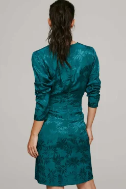 Vestido Acetinado Jacquard