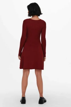 Vestido Canelado Manga Comprida