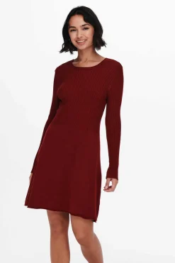 Vestido Canelado Manga Comprida