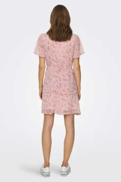 Vestido Curto Com Folhos