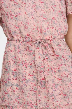 Vestido Curto Com Folhos