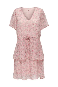 Vestido Curto Com Folhos