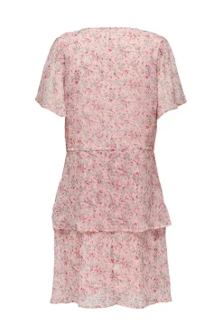 Vestido Curto Com Folhos