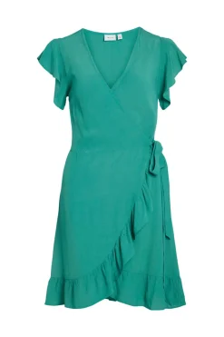 Vestido Curto Com Folhos