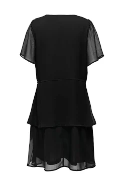 Vestido Curto Com Folhos