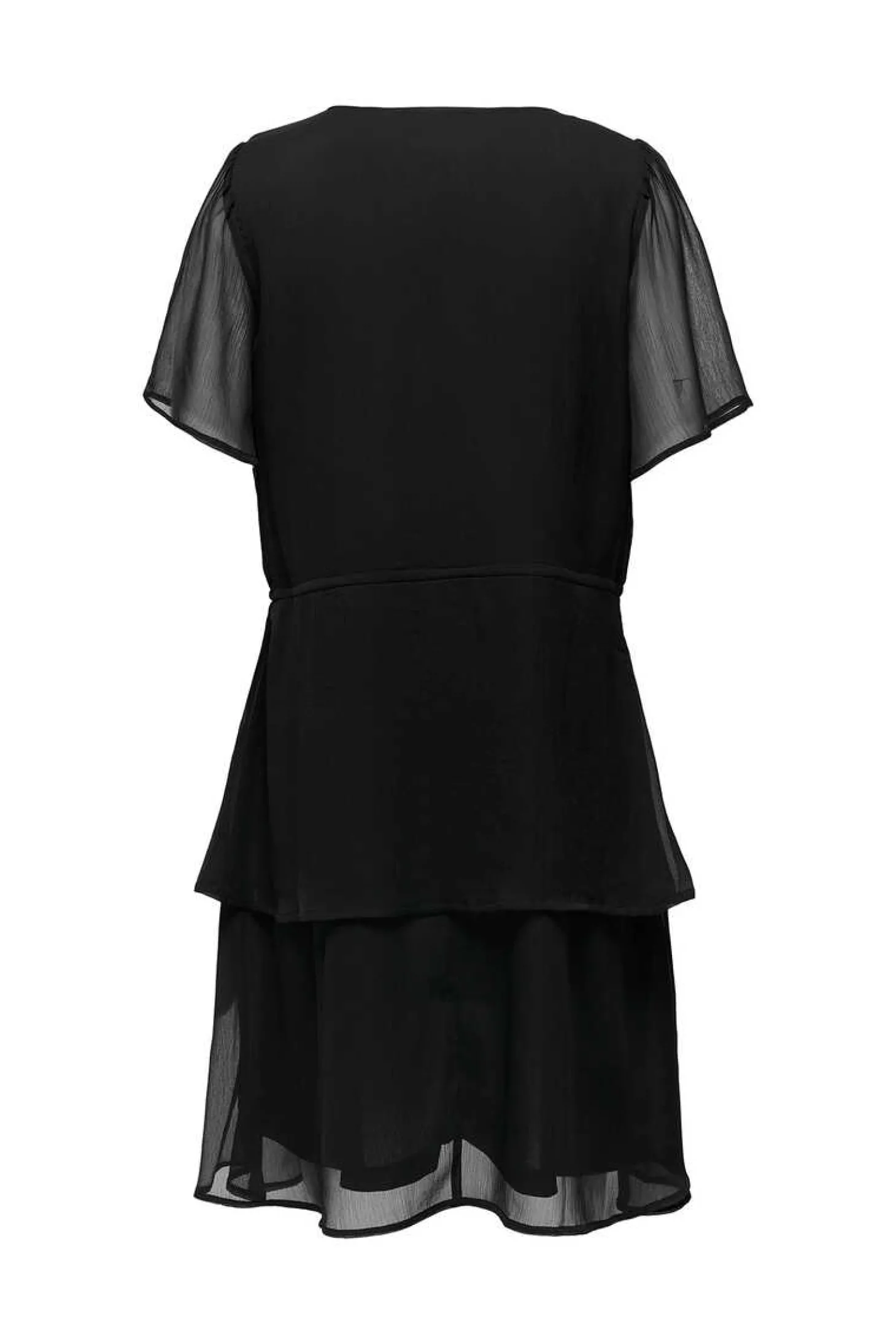 Vestido Curto Com Folhos