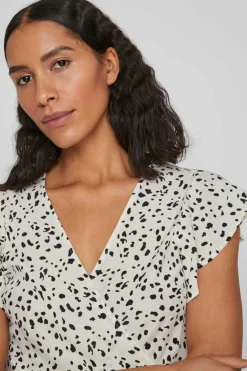 Vestido Curto Com Folhos