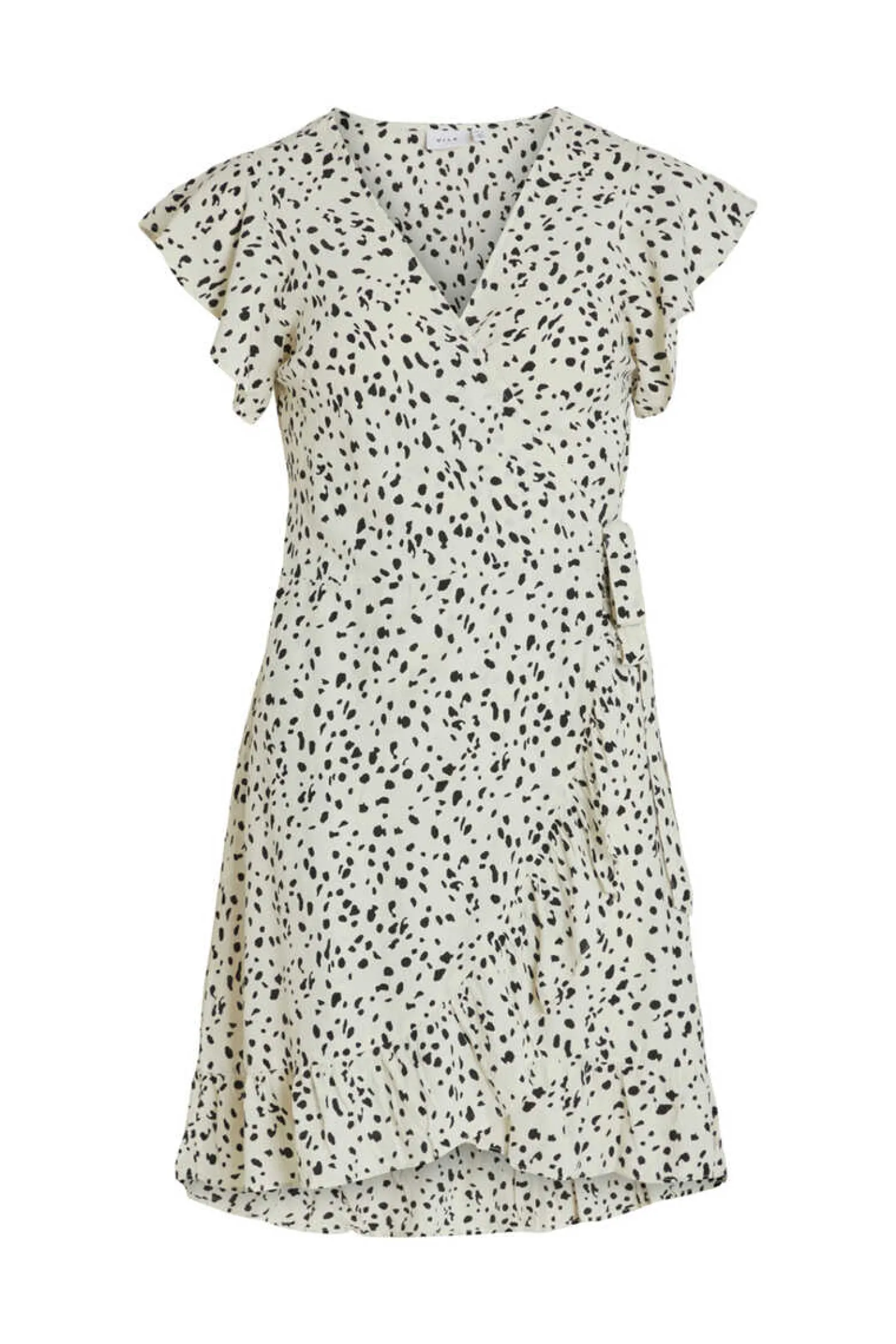 Vestido Curto Com Folhos