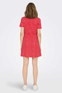 Vestido Curto Corte Regular Decote Em V