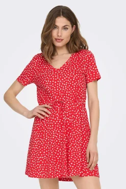 Vestido Curto Corte Regular Decote Em V