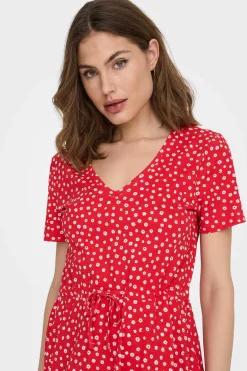 Vestido Curto Corte Regular Decote Em V