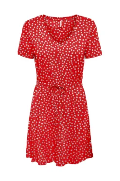 Vestido Curto Corte Regular Decote Em V