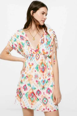 Vestido Curto Estampado Etnico