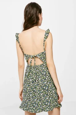 Vestido Curto Estampado Laco Costas