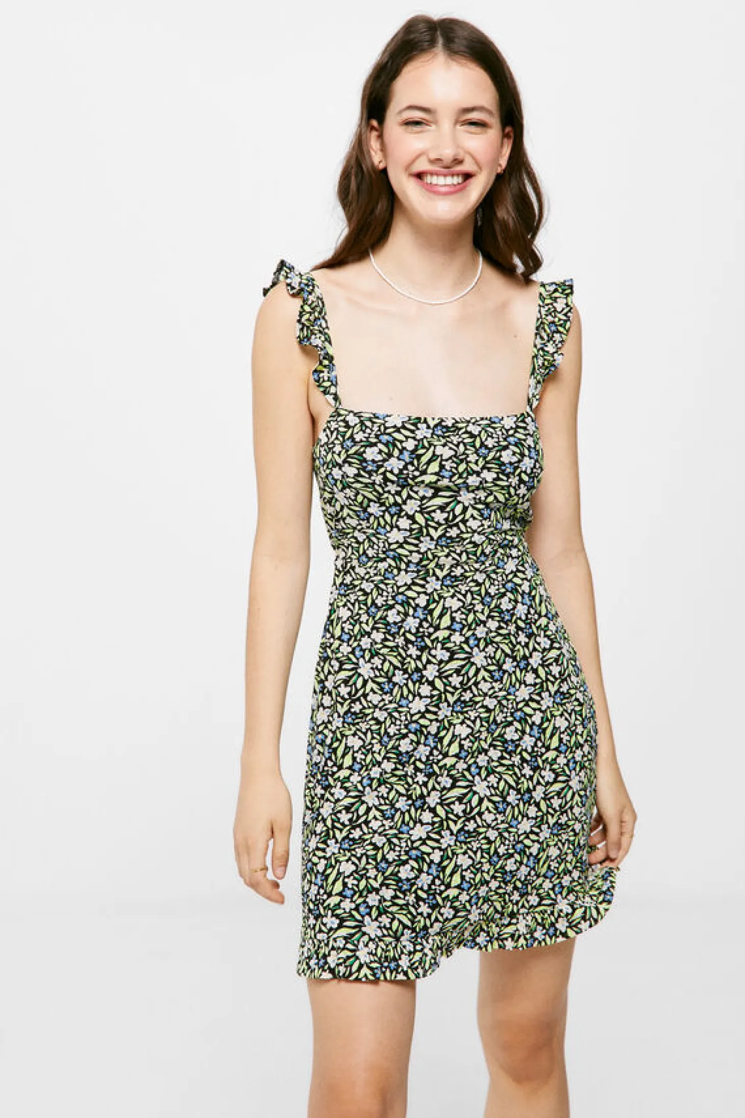 Vestido Curto Estampado Laco Costas