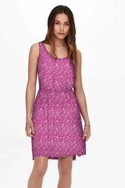 Vestido Curto Estampado Sem Mangas