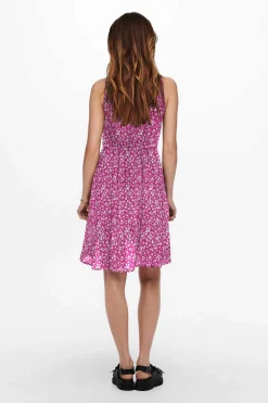 Vestido Curto Estampado Sem Mangas