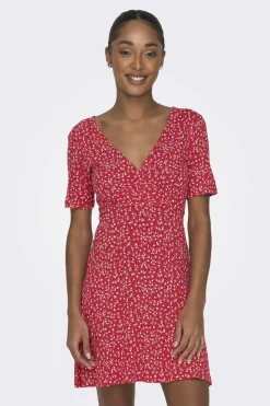 Vestido Curto Gola Em Bico