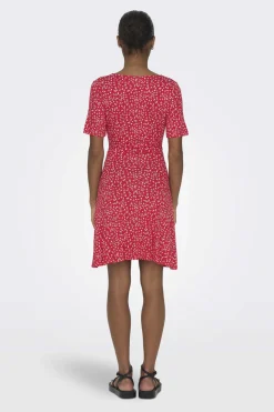 Vestido Curto Gola Em Bico