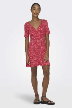 Vestido Curto Gola Em Bico