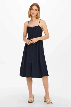 Vestido De Linho Midi