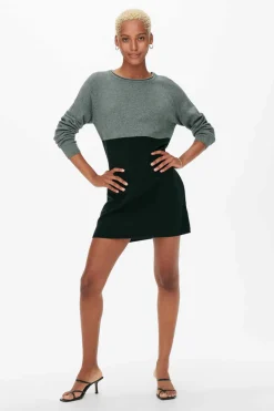 Vestido De Malha Cor Block