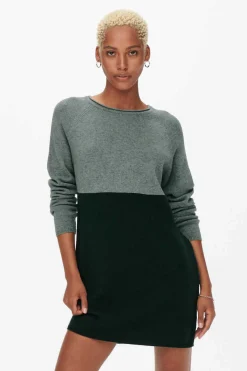 Vestido De Malha Cor Block