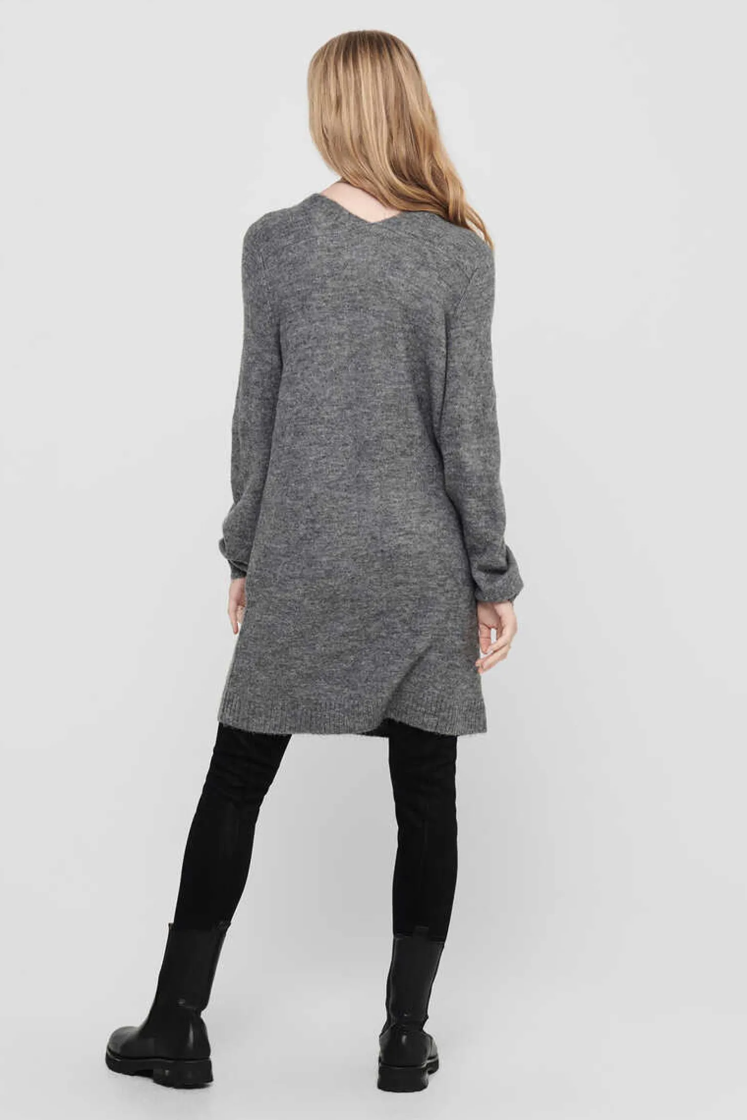 Vestido De Malha Gola Em Bico