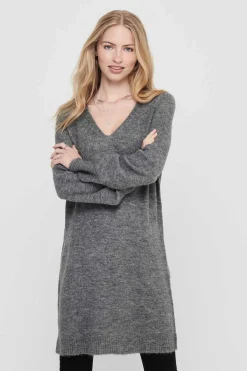 Vestido De Malha Gola Em Bico