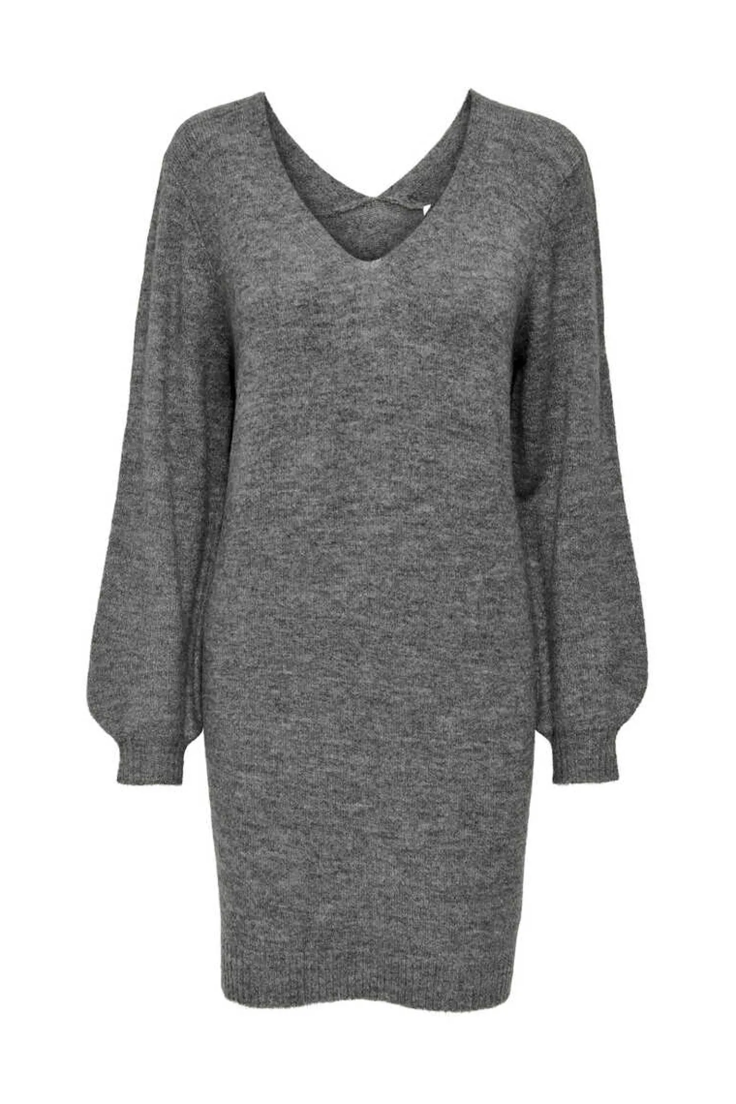 Vestido De Malha Gola Em Bico