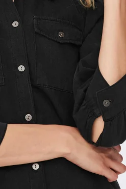 Vestido Denim Manga Comprida