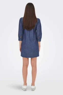 Vestido Denim Manga Comprida