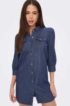 Vestido Denim Manga Comprida