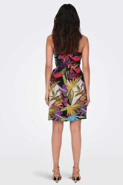 Vestido Detalhe Laco Com Linho