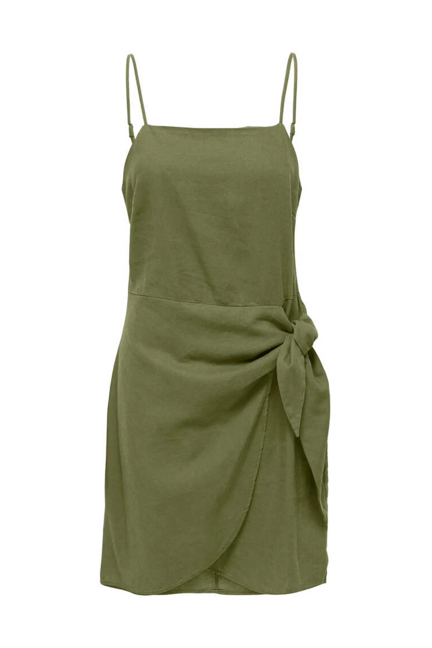 Vestido Detalhe Laco Com Linho