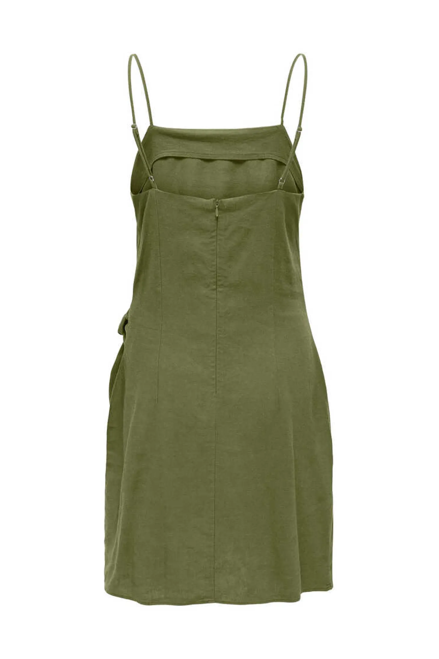 Vestido Detalhe Laco Com Linho