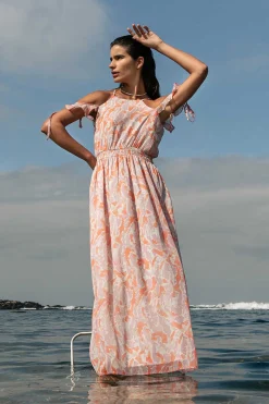 Vestido Estampado De Manga Cava