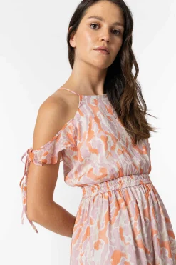 Vestido Estampado De Manga Cava