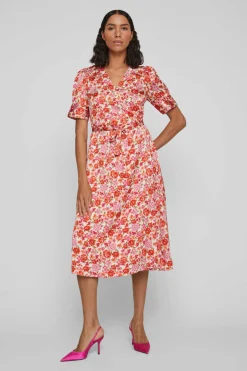 Vestido Midi De Manga Curta