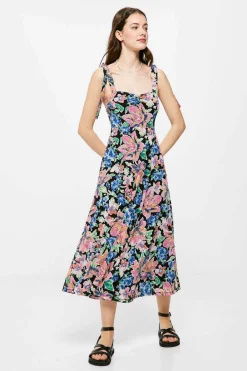 Vestido Midi Estampado Alcas Laco