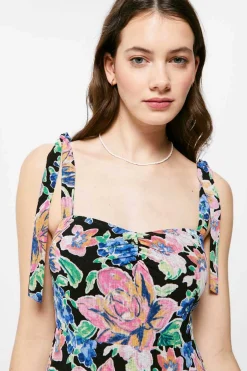 Vestido Midi Estampado Alcas Laco