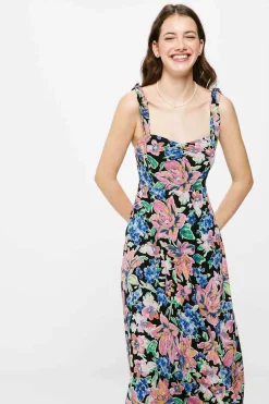 Vestido Midi Estampado Alcas Laco
