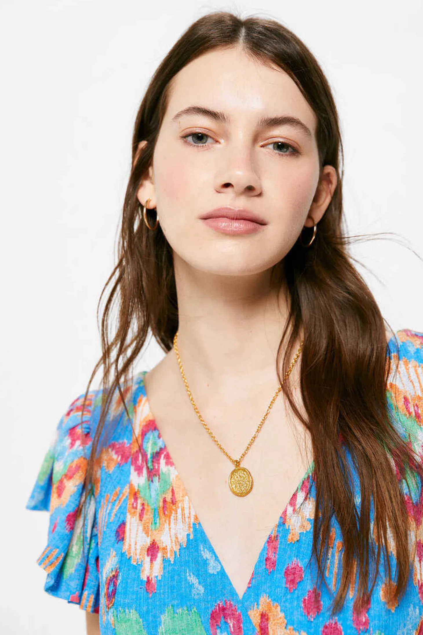 Vestido Midi Estampado Costas Zigzag