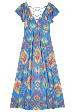 Vestido Midi Estampado Costas Zigzag