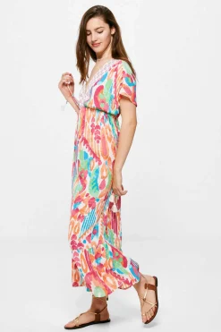 Vestido Midi Estampado Lacos