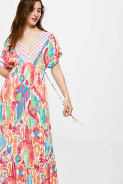 Vestido Midi Estampado Lacos