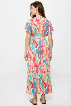 Vestido Midi Estampado Lacos