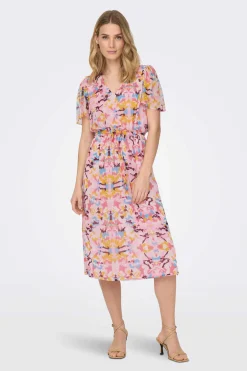 Vestido Midi Manga Curta