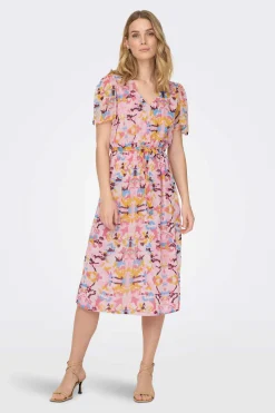 Vestido Midi Manga Curta