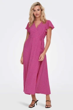 Vestido Midi Manga Folhos